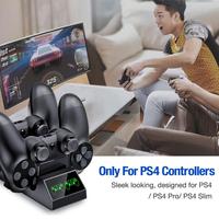 Ładowarka do pada PS4 stacja ładująca Playstation 4 z 2 kluczami ładującymi Micro USB podwójna stacja dokująco-ładująca do Sony PS4 Slim Pro 6